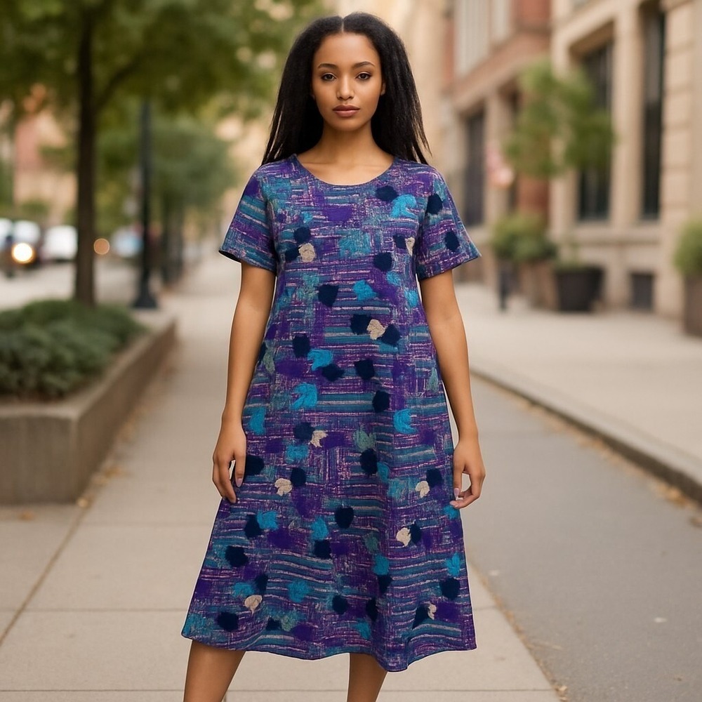 Lularoe Disney Minnie Carly A-Line Dress Women's XS Multicolor Printed Pullover